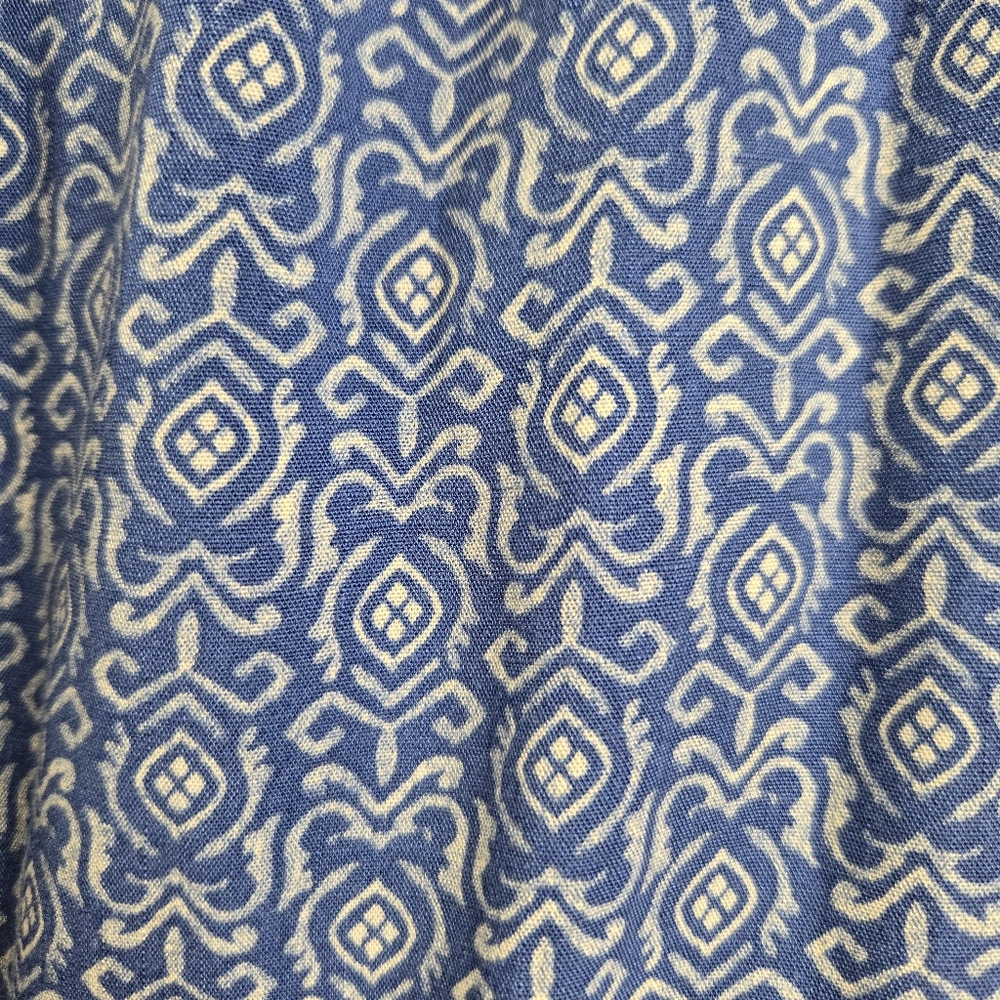 Lucky Brand Boho Midi Shirt Dress Blue Button Front Elastic Waist Size Small - Picture 15 of 15